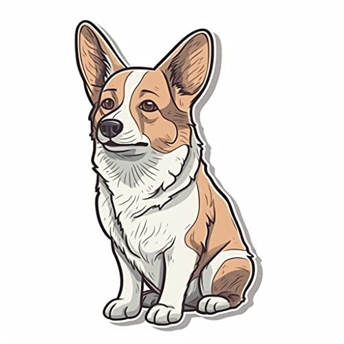 Image of Yoonek Graphics Welsh Corgi Welsh Corgi Dog Vinyl Decal Sticker for Car, Laptop, Tumbler, More. #009974-8