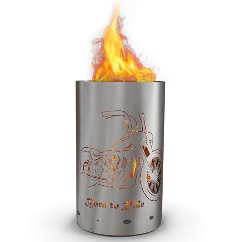 TiKo-Design Feuertonne - Lagerfeuertonne - Feuerkorb mit Chopper Born to...