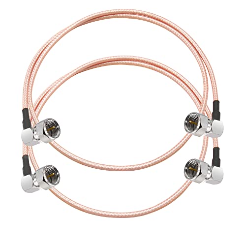 F 同軸 ケーブル 75ohm TUOLNK F オス プラグ 直角 から F オス プラグ 直角 延長 ケーブル RG179 20インチ(50cm)TV アンテナ用 同軸 ケーブル HDTV 2本