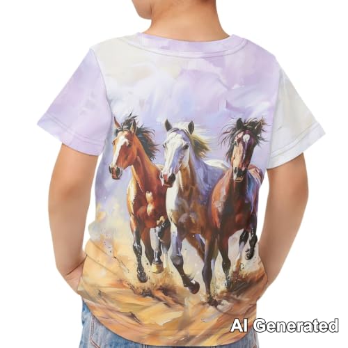 Image of Xhuibop Kids Tshirts Girls Boys 3-16 Years Summer Clothes for Teens Loose Fitting Tops
