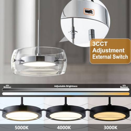 Modern Pendant Lights Kitchen Island, Dual-Sided LED Hanging Light Fixture by EANLOLY - Used condition - Image 5