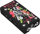 FIGHTSENSE Super Heavy Duty 35 Billion Mini Stun Gun for Self Defense with Bright Led Flashlight, Rechargeable Battery, Nylon Holsters with Belt Loop for Easy Cary (Butterfly)