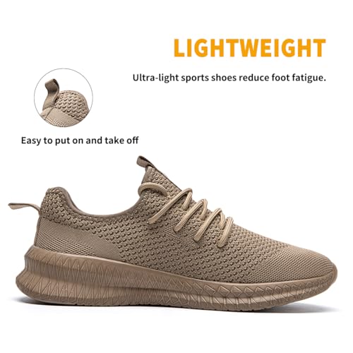 Image of DLWKIPV Mens Slip On Shoes Tennis Walking Gym Athletic Running Fashion Sneakers Workout Footwear Casual Sport Outdoors Breathable Knitted Mesh Lightweight