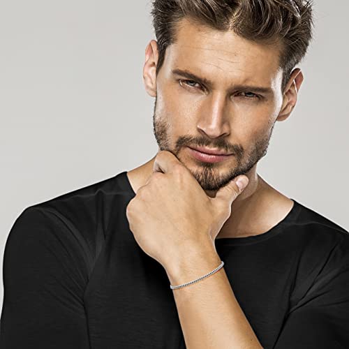 Miabella Italian Thick 925 Sterling Silver Solid Cuban Link Curb Chain Bracelet for Men, 3.2mm, 5mm, 7mm Made in Italy4