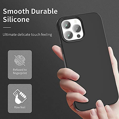 Image of MIDOS Back Cover Compatible with iPhone 14 Pro Max Case Liquid Silicone Full Protection Shock Proof Back Cover for iPhone 14 Pro Max (2022) 6.7 inch (Black)