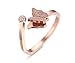 Produktbild VNOX Damen Edelstahl Zirkonia Schmetterling Matt Finish Einstellbare Manschette Verlobungsring Roségold