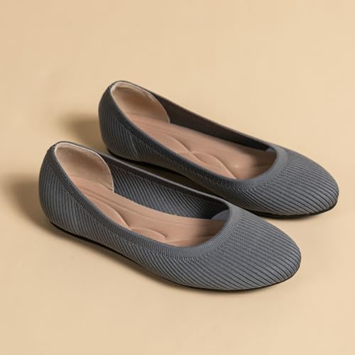 Women's Round Toe Ballet Flats Knit Flats Slip On Shoes Dressy Casual Office Wear,Model XTZ-Y2ZW3