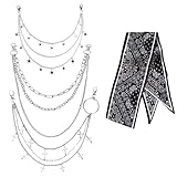 Multi-Layer Pants Set with Scarf Belt, Handbag Accessories & Jean Chain for Men and Women – Punk Belt Accessory, Chain for Pants, Gift-Ready Fashion Accessories