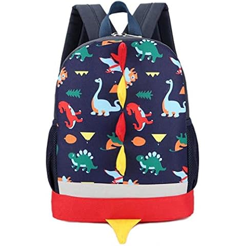 Kids Backpack Children Dinosaur Bag Cartoon Rucksack for Preschool Boys Girls Toddler Kindergarten (Dark Blue) Cover