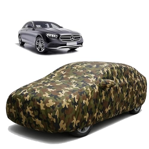 Image of Sulfar 100% Waterproof Car Body Cover Compatible with Mirror for Mercedes Benz E200 with Long Lasting Durable Material (Triple Stitched, Full Bottom Elastic, Camouflage Army)