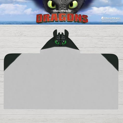 Image of How to Train Your Dragon Toothless Super Soft Bath /Pool /Beach Soft Cotton Terry Hooded Towel Wrap, 24 in x 50 in, (Officially Licensed Product) by Franco