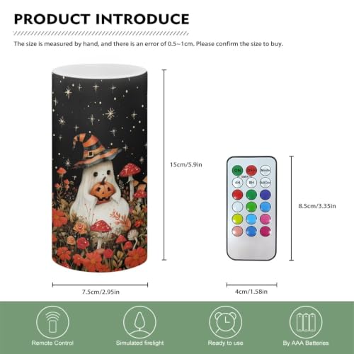 Image of Mushroom Ghost Flameless Flickering Candles with Remote Timer
