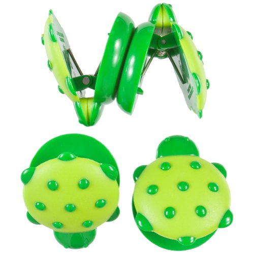 Boston Warehouse 94212 Green & Yellow Turtle Magnetic Clip 4 Count Mini