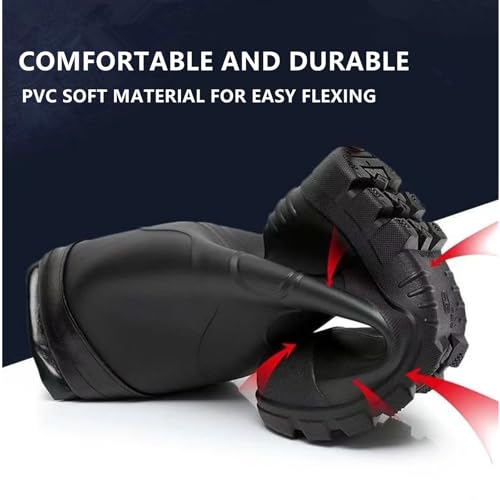 Rain Boots Knee High for Men Waterproof Boot with PVC Rubber Mud Boots Mens, Comfort Lightweight Gardening Fishing Shoes for Yard Farm Outdoor Work3