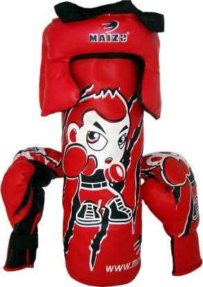 MAIZO Kids Junior Boxing Set with Punching Bag/Pair of Gloves and Head Guard Suitable for 5 to 12 Years Children Boxing Kit (Red Black) (B093SX93W5) Amazon Price History, Amazon Price Tracker