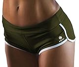 Kipro Damen komfortable Sport Shorts atmungsaktive Sporthose Armee grün 2XL