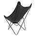 Home Deco Factory HD6002 Fauteuil Papillon Velours Réversible Tissu Noir Structure Métal H101 x 74 x 79 cm