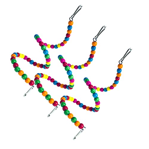 SUPVOX 3Pcs Bead Swing for Parakeets Cockatiels Durable Bird Accessories for Cage Chewing and Climbing Activity