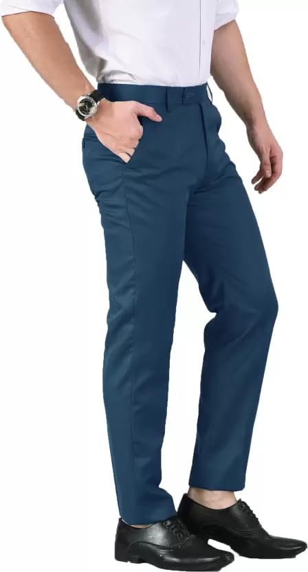 Image of Walaiti Mens Regular Fit Funky Color Solid Formal Pant