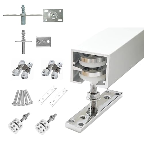 Heavy Duty Bifold Closet Door Hardware Kit - Adjustable 48-96" Track System, Perfect for Attics, Balconies, Kitchens & Bathrooms - Sturdy, Easy Installation, Space-Saving Solution