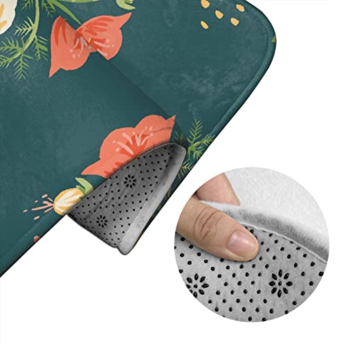 DIRYKILP Badematte + Konturmatte + Toilettendeckelbezug, Charmanter Bouquet 3 Stück Badematte Set, mit rutschfester Klebeunterseite – Bild 6