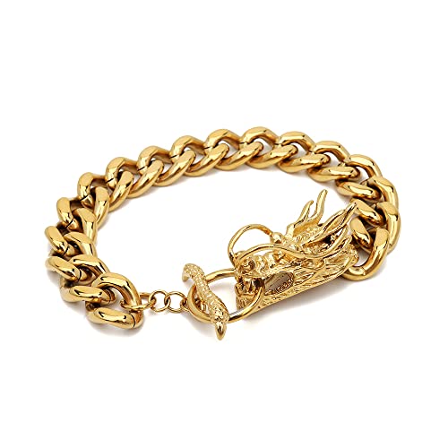 メーカー再生品】 ☆人気☆24k金覇気竜頭腕輪男性のブレスレット