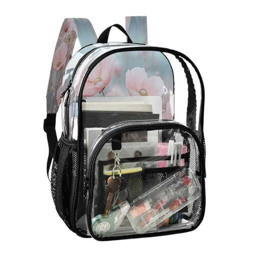 Floral Landscapes Clear Backpack - Stadium Approved Large 15.7-inch Waterproof Transparent Bag for Sports, Concerts, Work, Travel#732