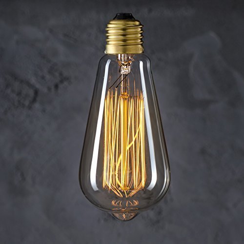 Image of fizzytech E27 Base 230 Lumens Antique Vintage Edison Glass Bulb with Squirrel Cage Filament Amber 40W Light Bulb One Unit