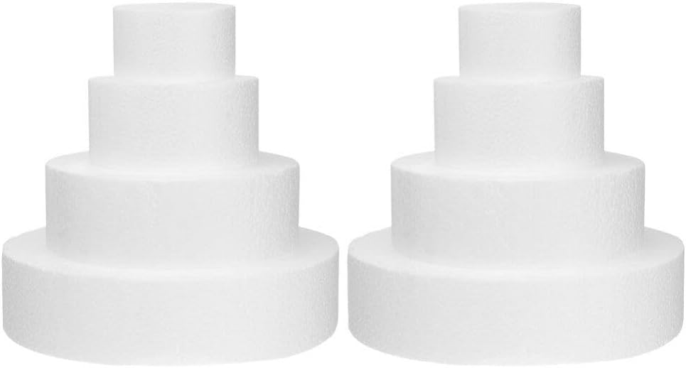 Foam Cake Dummies 2Set Round Foam Cake Dummies 4 Tiers Dummy Cakes Foams Cake Model