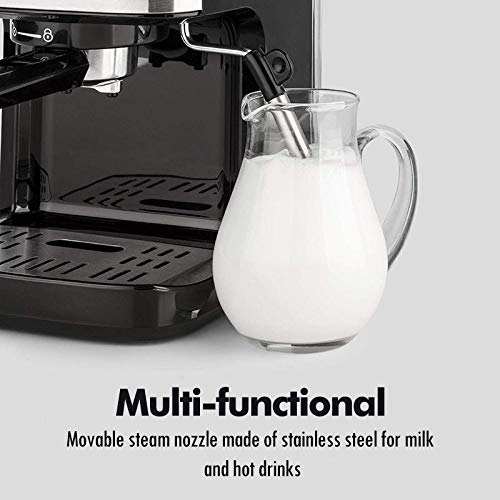 Espresso Machines Cappuccino Machines 20 Bar with Powerful Milk Frother Wand for Home Barista Brewing,Double Cups Choices & Thermo Block Heating System,1700W(Black)
