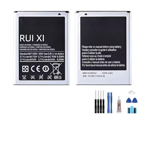 RUI XI Batería compatible con Samsung Galaxy Note 1 GT N7000, I9220, N7005, I9228, I889, I717, T879, EB615268VU, 2500 mAh, 3,7 V