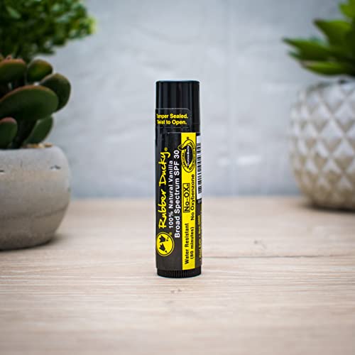 Rubber Ducky Spf 30 Natural Mineral Lip Balm 10.5% Non-Nano Zinc Oxide Moisturizing Sunscreen For Lips. Broad Spectrum Uv/Blue Light Protection Sunblock - Waterproof Reef-Safe, No-Ox Untinted-Vanilla 3 Pack #TOP2