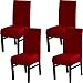 Xundefeng StuhlHussen 4er Set Rot Hoher Rückenlehne Schwingstuhl Esszimmerstuhl Freischwinger Esszimmer Stuhl Hussen Stretch Elasthan Schonbezüge Elastische Schutzhülle