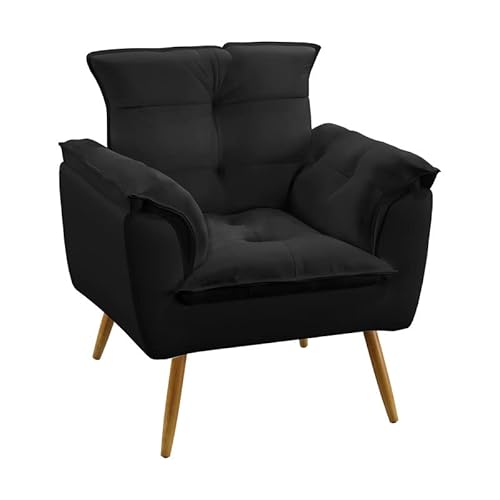 Kit Poltrona Namoradeira e 2 Poltronas Decorativas Estofada Para Sala De Estar Opala Puff Solar Sued