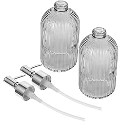 Dispensador De Jabon Antiguo ABOOFAN 2 Botellas De Vidrio para Cosméticos Botella De Espuma Líquida Dispensador De Enjuague Bucal Botella De Bomba De Jabón De Manos Loción De Burbujas De Vidrio Antigua