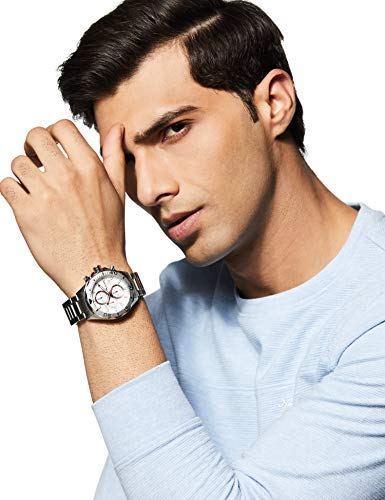 Titan Quartz Chronograph Silver Dial Stainless Steel Strap Watch for Men-NS90087KM01 - Image 6