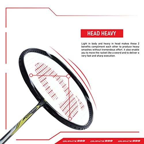 Image of Apacs Graphite 999 (Japanese Graphite, 30 LBS) Ultra Strong | Highly Durable | Professional Unstrung Badminton Racket (Black Yellow)