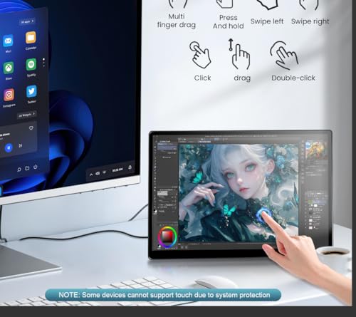 Image of 14-Inch Industrial Use Touchscreen Monitor FHD 1920x1200 HDR IPS 500 nits 100% sRGB Multi-Port HDMI VGA DVI Compatible with Laptop PC PS5 /PS4 Xbox /Game