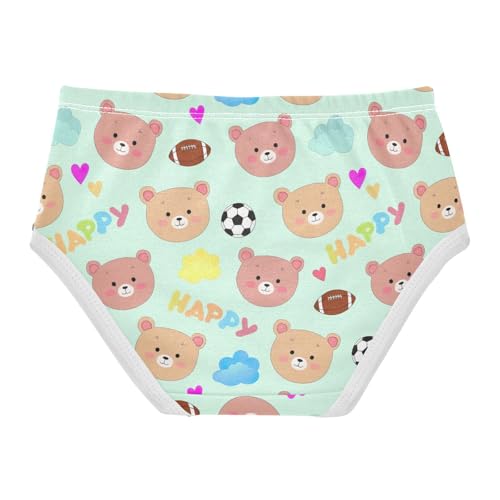 Joisal Artistic Girls Underwear Toddlers 2t Cotton Cute Panties Girl Cute Bear Faces Cartoon Briefs Kids Undies2