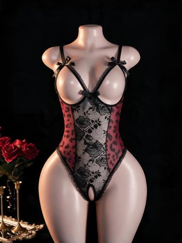 Image of Avidlove Women One Piece Lingerie Sexy Lace Babydoll Mini Bodysuit