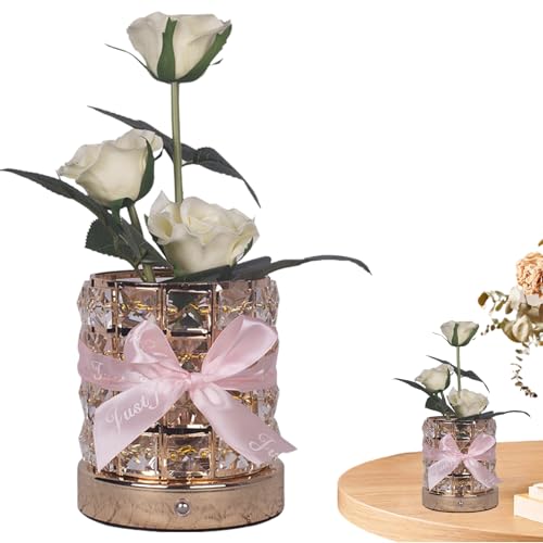 Genérico Lámpara Rosa - Lámpara de para Habitación,Decoración Romántica Regulable 3 Colores para Mesita Noche Cumpleaños Centro Mesa Sala de Estar