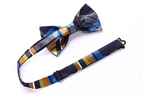 Image of HISDERN Bow Ties for Men Pretied Bowties Classic Formal Business Bow Tie Adjustable Tuxedo Bowtie for Wedding Party