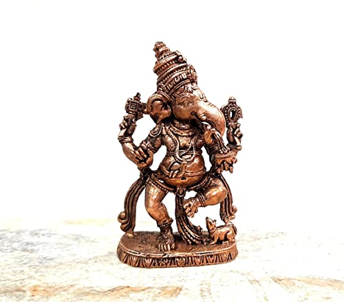 Image of Ganesh Murti Copper Bhagwan Ji - 7.7 cm - Pack of 1