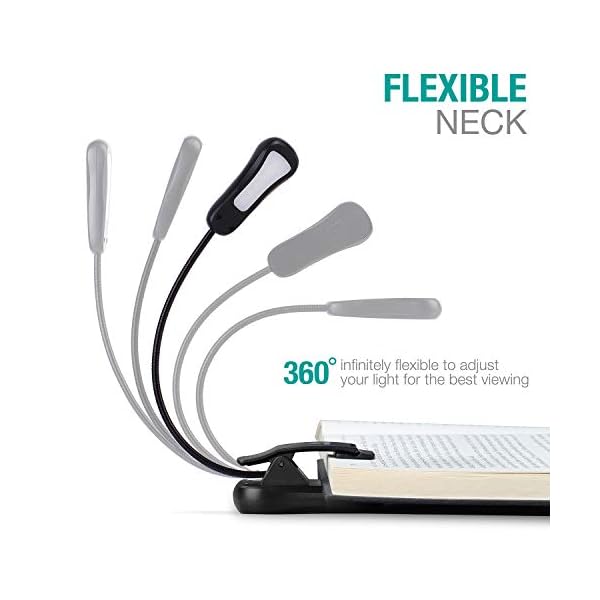 Vekkia Book Light Set with Charger, Clip on Reading Light in Bed with 3