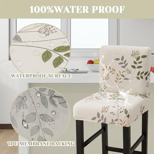 Image of Bar Stool Covers Counter Chair Slipcovers Set of 4,Color 04