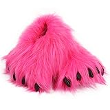 Caramella Bubble Cute Fuzzy Animal Paw Slippers Fluffy Animal Claw Slippers Soft Funny Monster House Shoes for Adults Women for Vacation Birthday