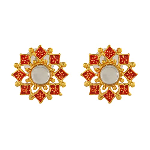 Estele Flower Shaped Meenakari Kundan Stud Earrings Collection for Girls & Womens (B0BT9TQZY4) Amazon Price History, Amazon Price Tracker