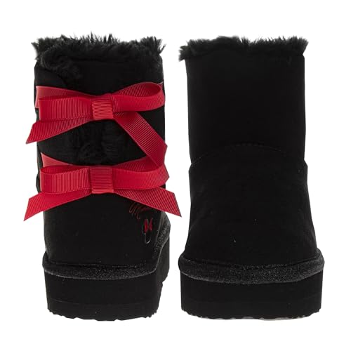 Disney Minnie Mouse Slip-on Snow Boots for Girls - Fuzzy Winter Faux Fur Shoes for Girls Size Little Kids to Big Kids3