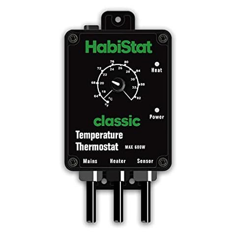 Habistat - Classic On/Off Temperature Thermostat - Black - 600w - Accurate Dial - Easy To Use - Ideal For Controlling Heat Mats Cover