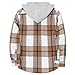 Kids Boys Girls Plaid Jackets Casual Long Sleeve Hooded Button Down Shirt Jacket Fashion Winter Coat Outerwear